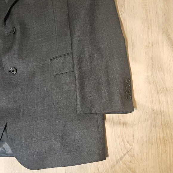 Daniel Cremieux Loro Piana Wool Sport Coat Blazer Two Button Gray Plaid 44L - Picture 11 of 15